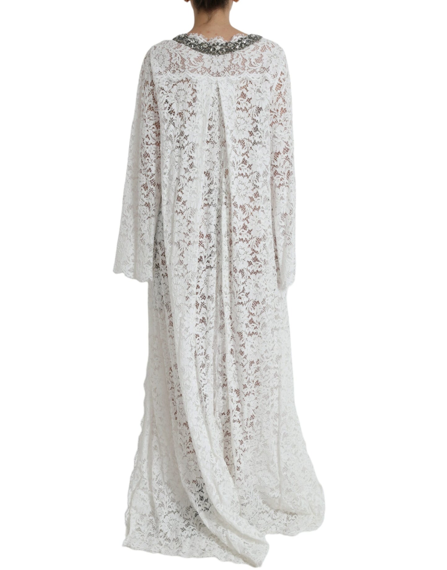 Dolce & Gabbana Elegant White Shift Dress with Crystal Embellishment Dolce & Gabbana