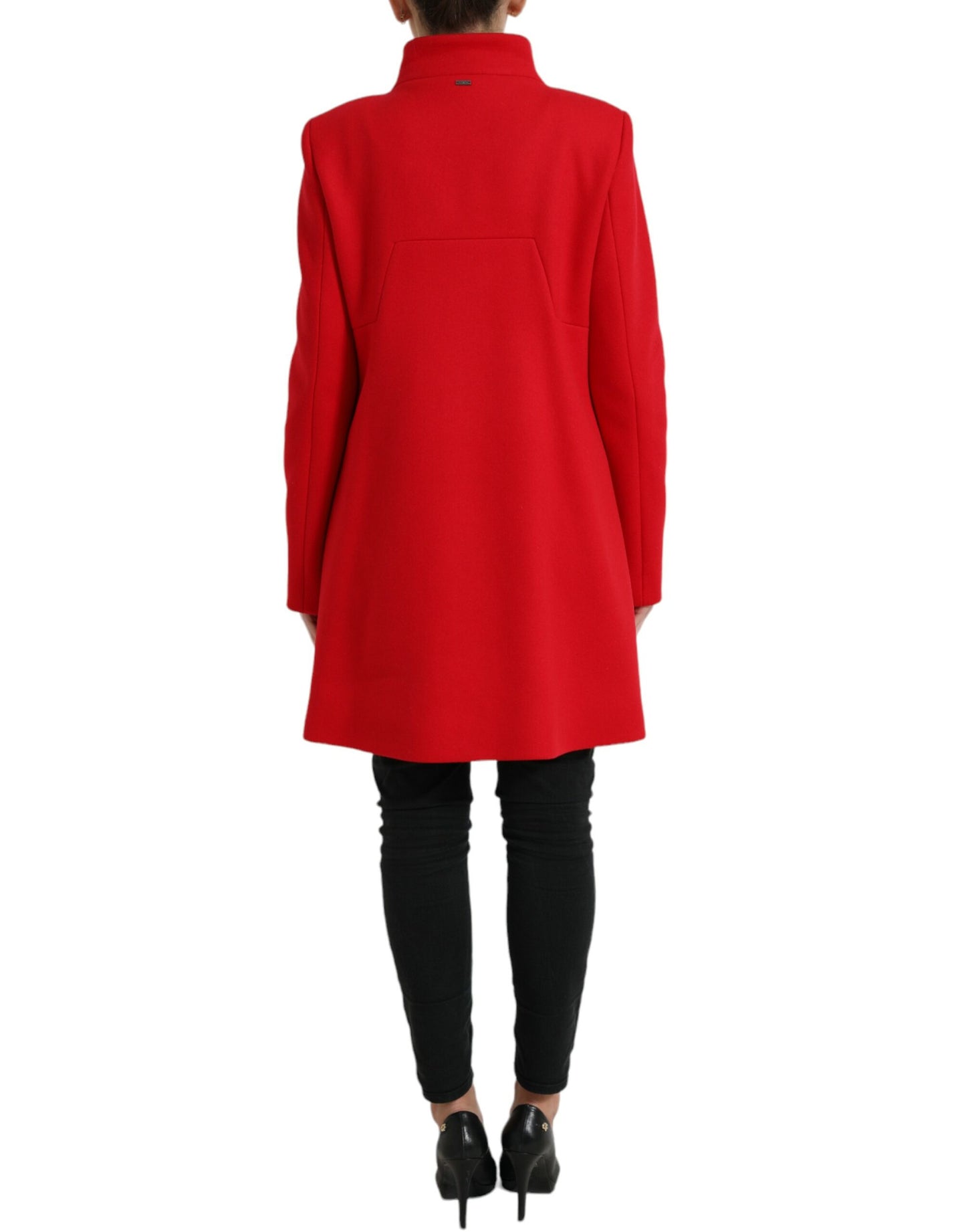 Liu Jo Elegant Red Double Breasted Long Coat Liu Jo