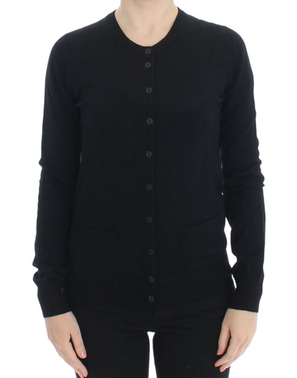 Dolce & Gabbana Elegant Black Wool Cardigan Sweater Dolce & Gabbana