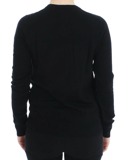 Dolce & Gabbana Elegant Black Wool Cardigan Sweater Dolce & Gabbana