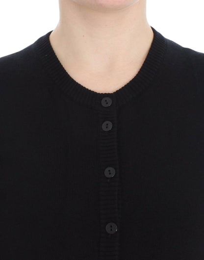 Dolce & Gabbana Elegant Black Wool Cardigan Sweater Dolce & Gabbana