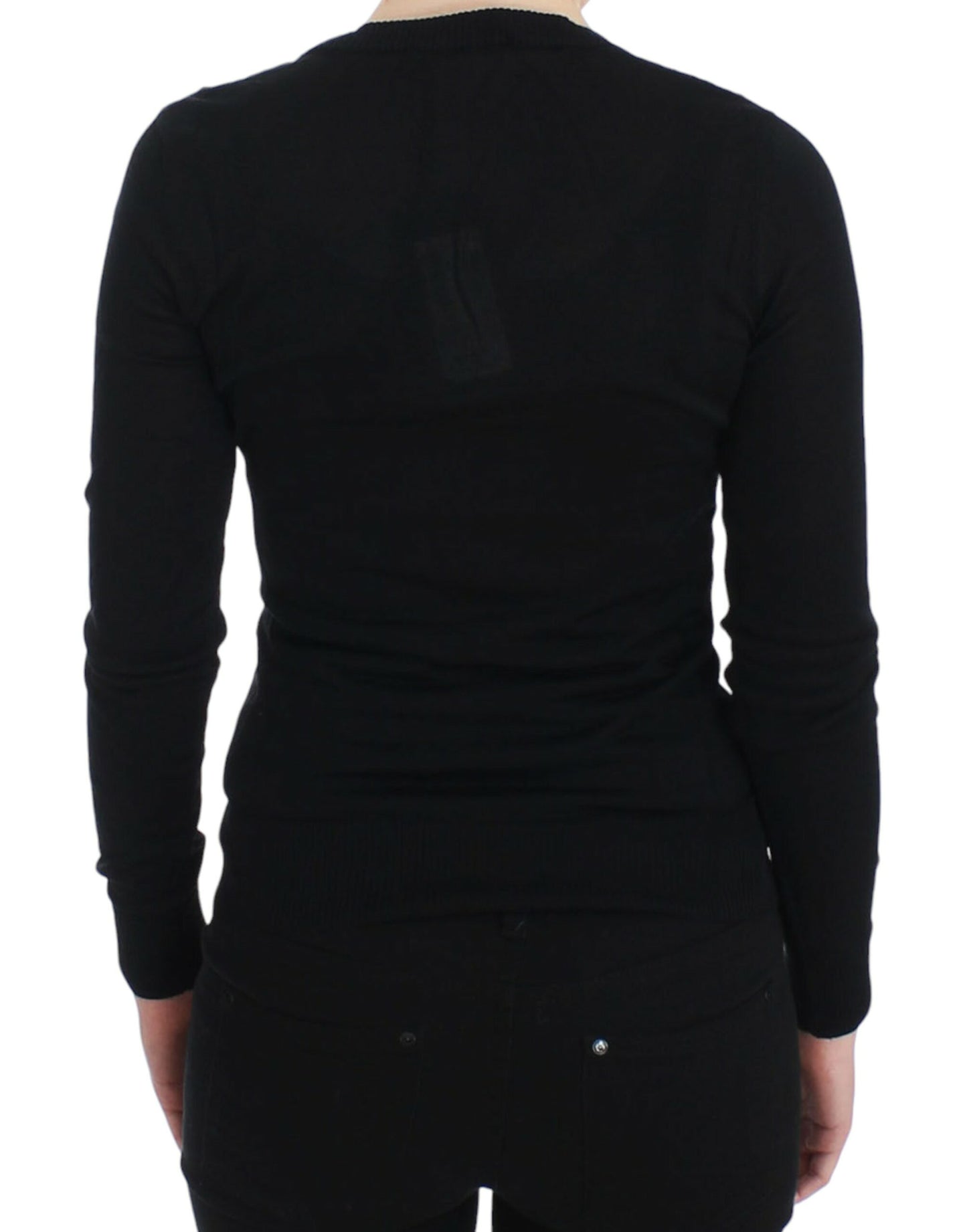 Dolce & Gabbana Elegant Black Deep Crewneck Sweater Dolce & Gabbana