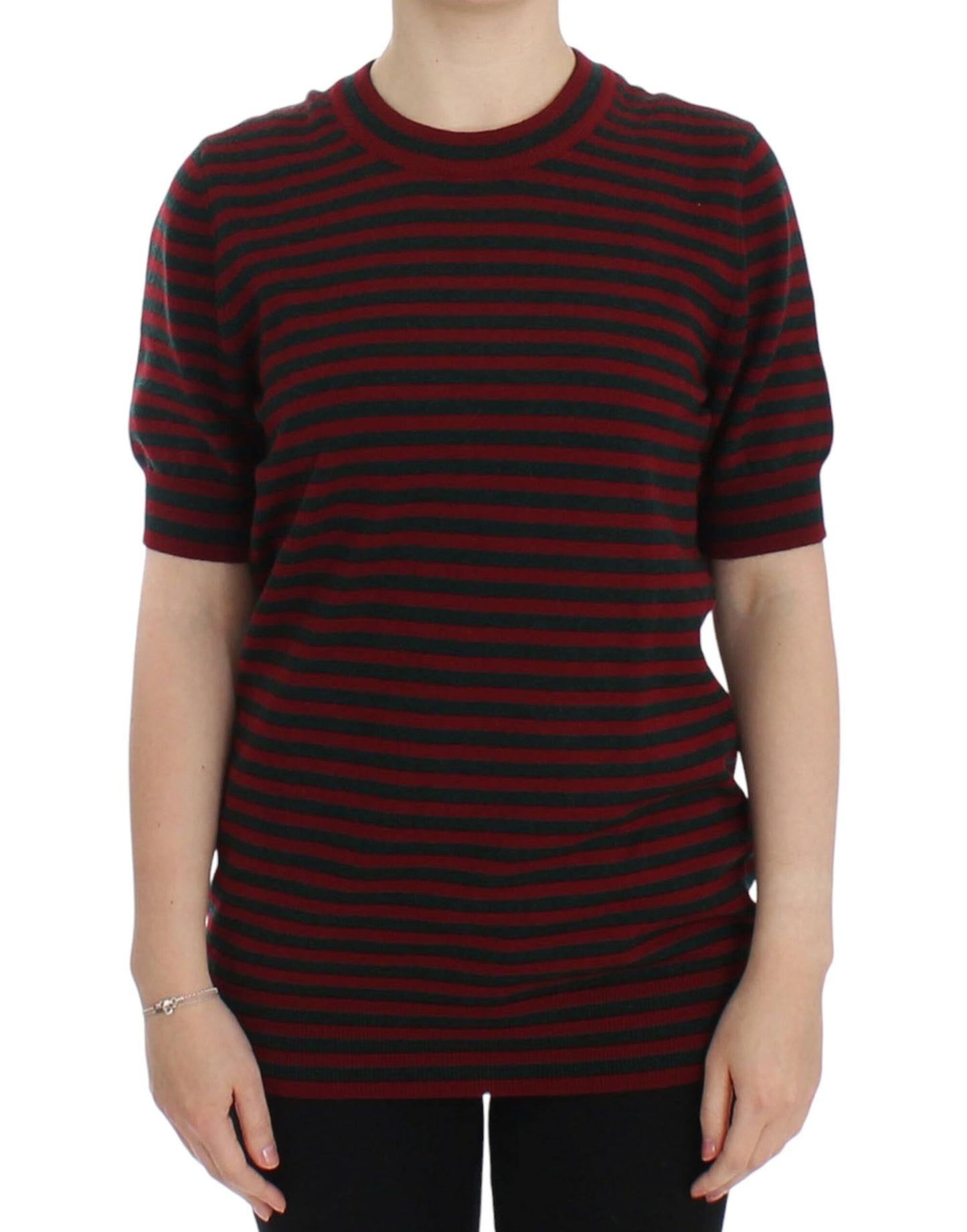 Dolce & Gabbana Elegant Striped Cashmere Crewneck Sweater Dolce & Gabbana