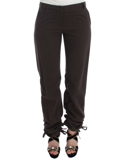 Ermanno Scervino Chic Brown Cotton Dress Pants Ermanno Scervino