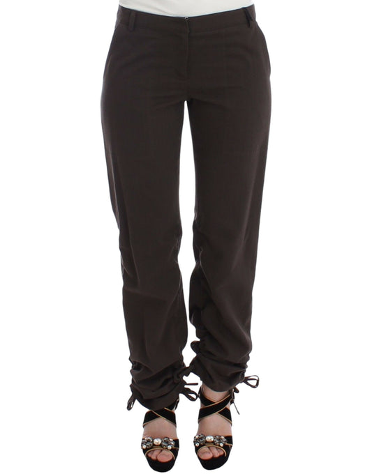 Ermanno Scervino Chic Brown Cotton Dress Pants Ermanno Scervino