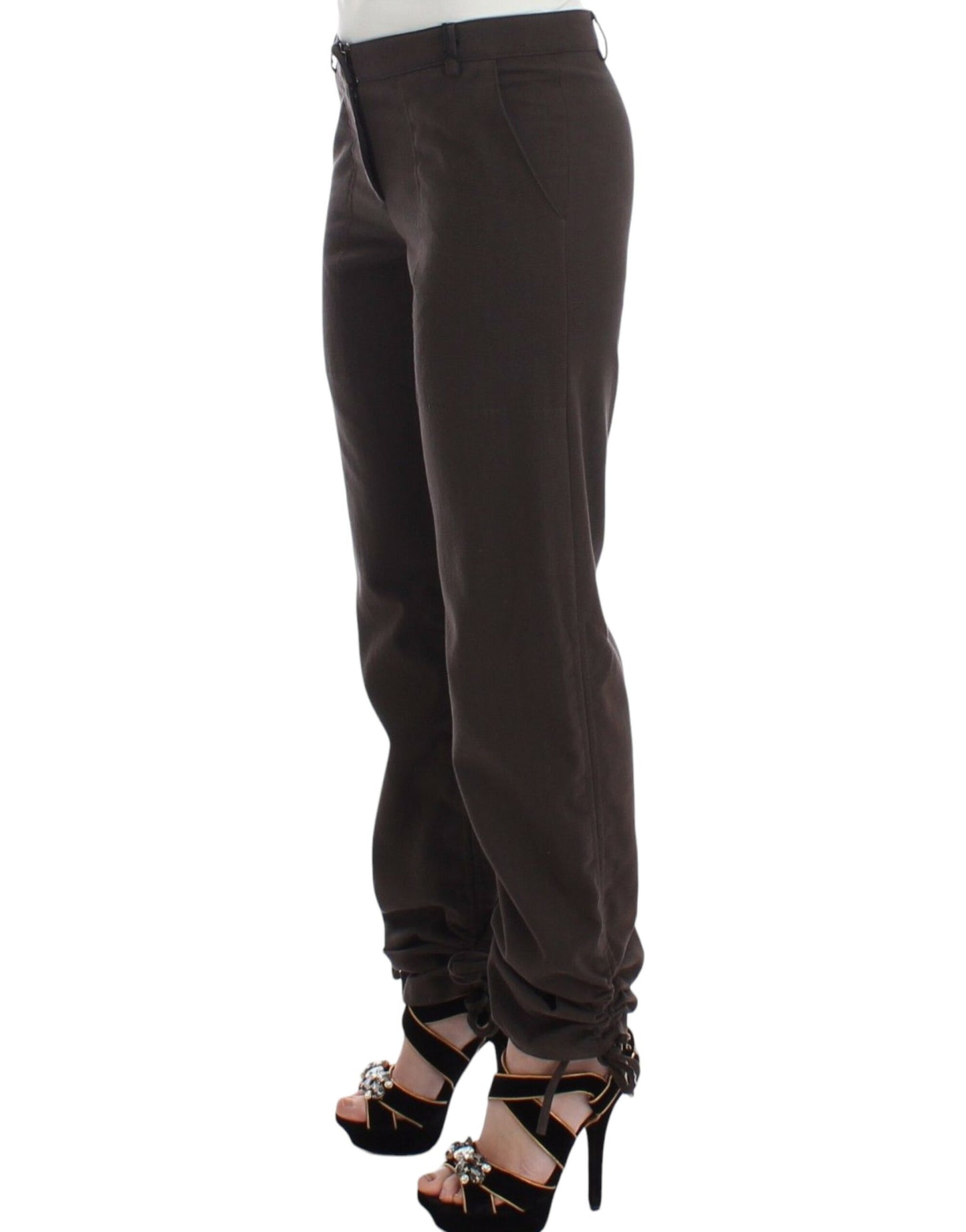 Ermanno Scervino Chic Brown Cotton Dress Pants Ermanno Scervino