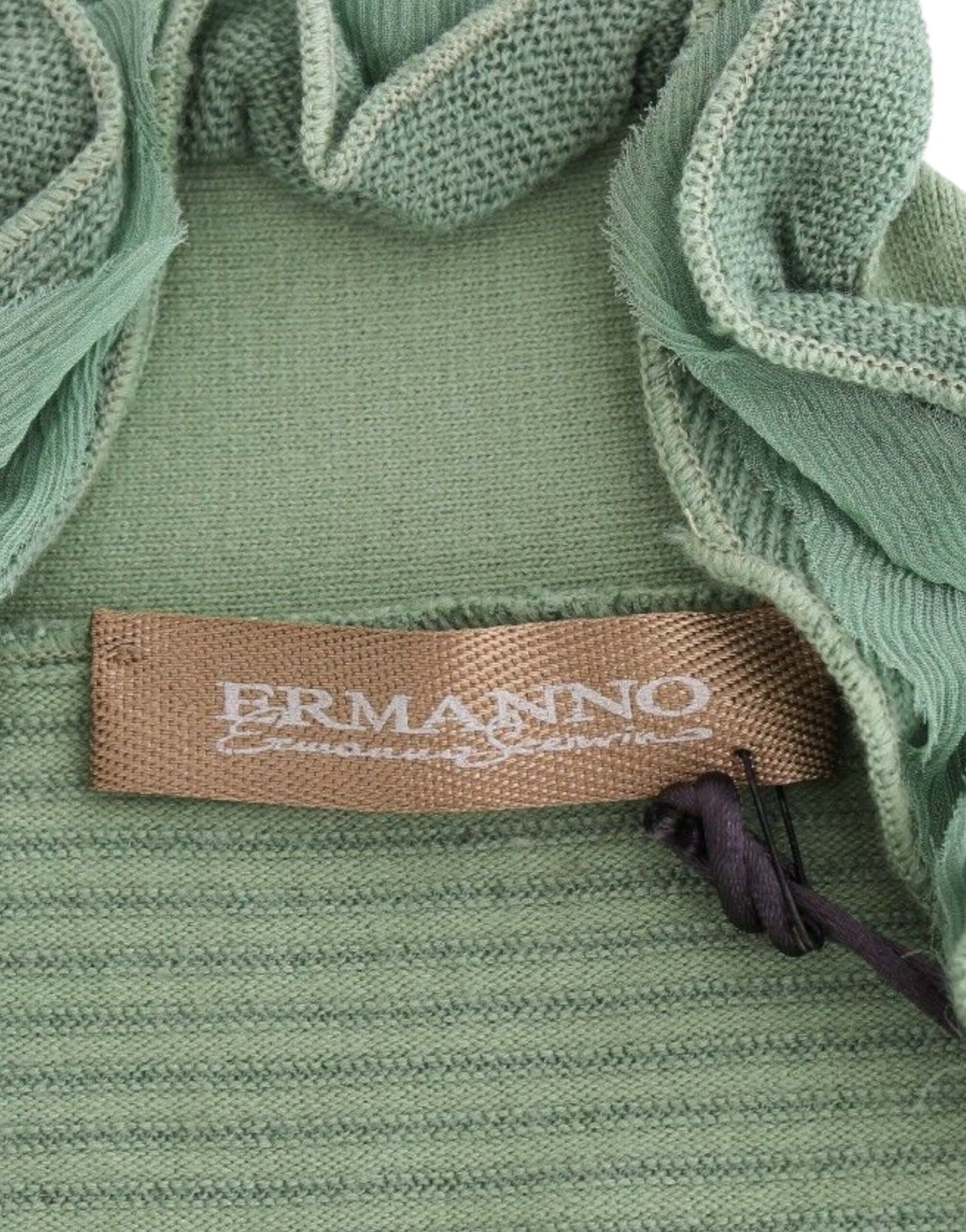 Ermanno Scervino Elegant Green Striped Wool Blend Sweater Ermanno Scervino