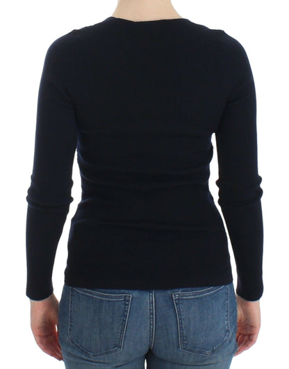 Ermanno Scervino Chic Blue Wool Blend Sweater Ermanno Scervino