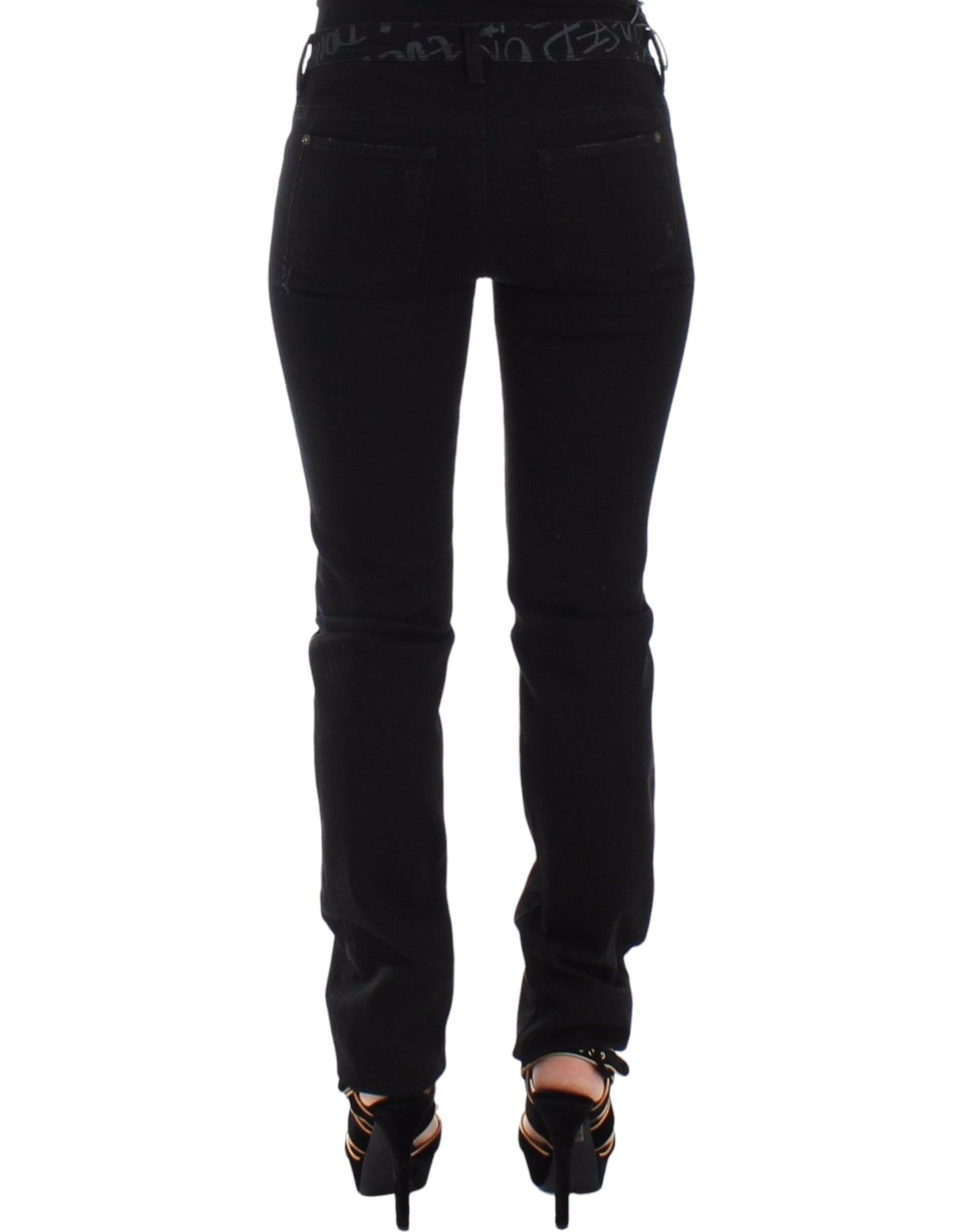 Ermanno Scervino Chic Black Skinny Statement Jeans Ermanno Scervino