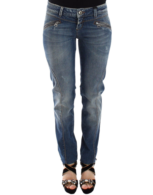 Ermanno Scervino Chic Slim-Fit Blue Denim Jeans Ermanno Scervino