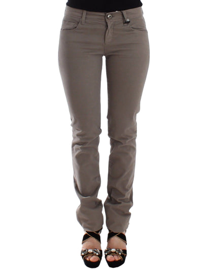 Ermanno Scervino Chic Taupe Skinny Jeans for Elevated Style Ermanno Scervino