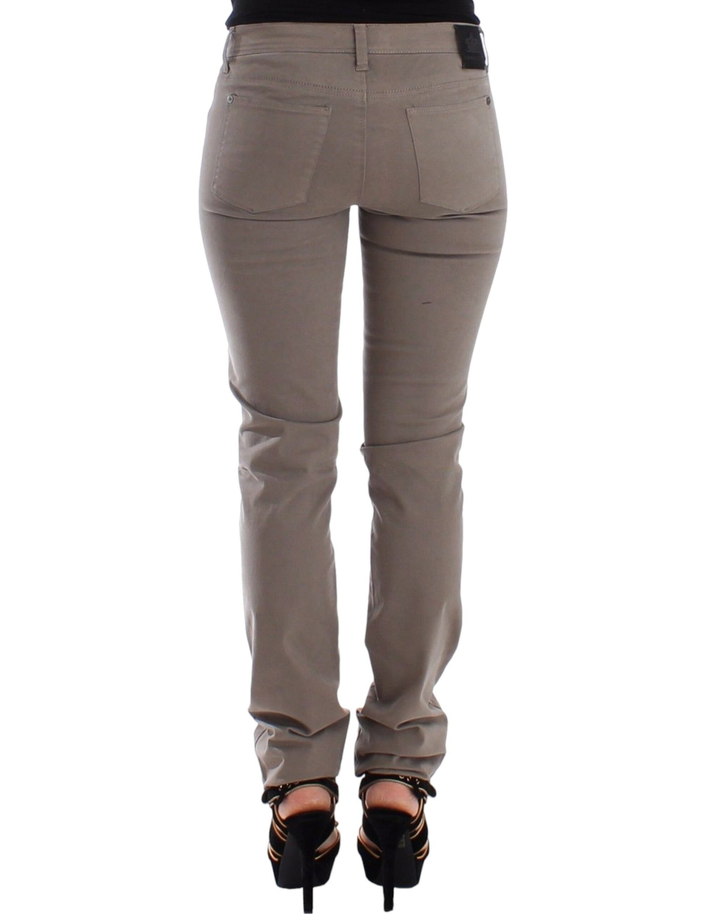 Ermanno Scervino Chic Taupe Skinny Jeans for Elevated Style Ermanno Scervino