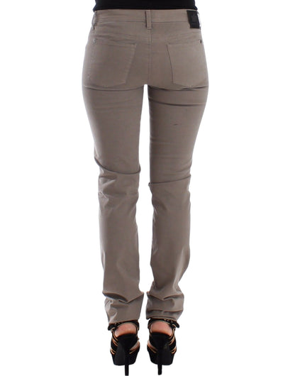 Ermanno Scervino Chic Taupe Skinny Jeans for Elevated Style Ermanno Scervino