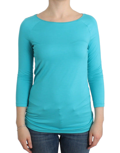 Ermanno Scervino Elegant Blue Modal Blend Top Ermanno Scervino