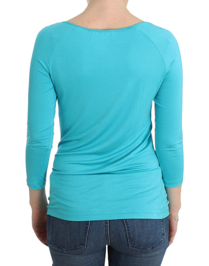 Ermanno Scervino Elegant Blue Modal Blend Top Ermanno Scervino