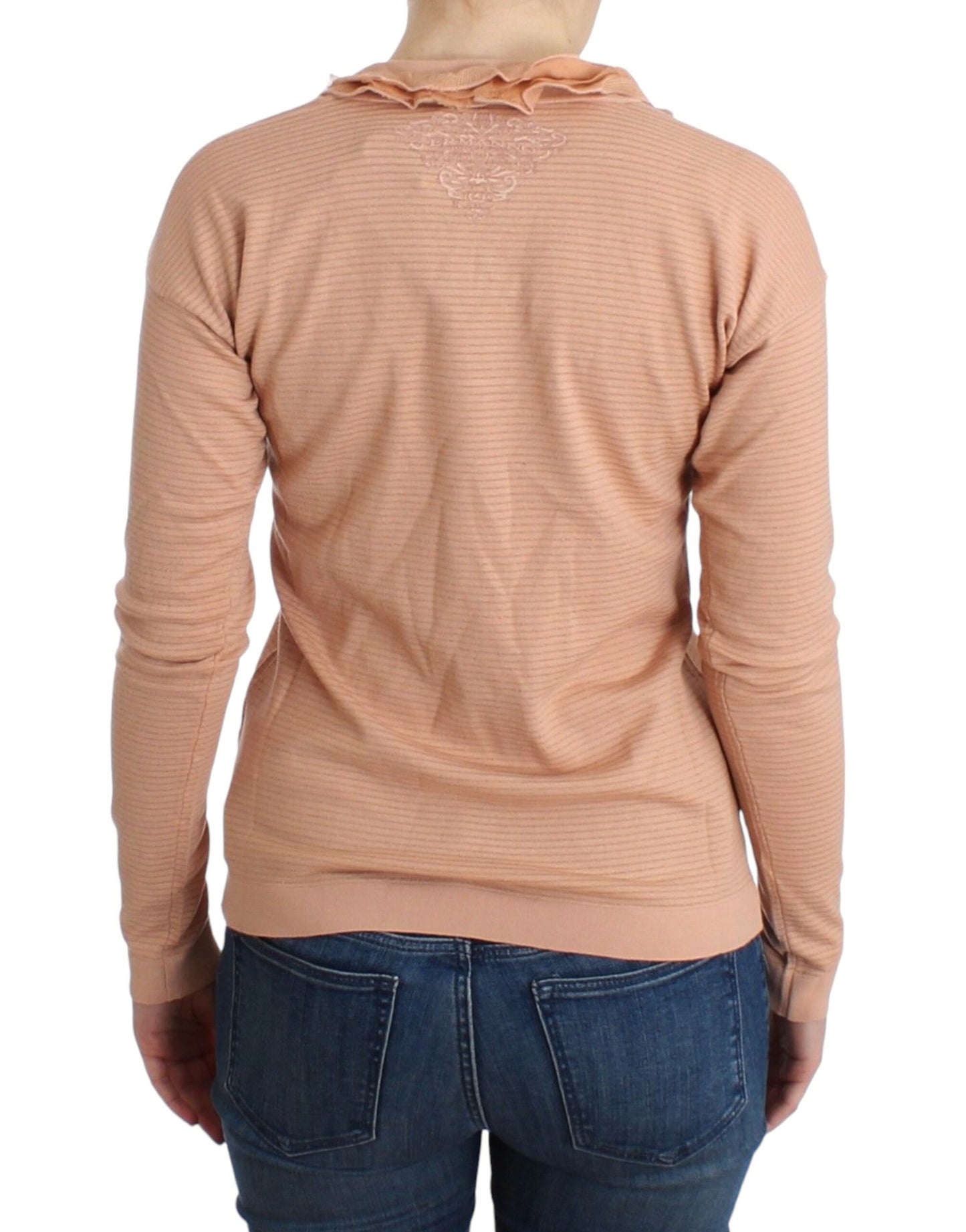 Ermanno Scervino Chic Striped Wool Blend Orange Sweater Ermanno Scervino