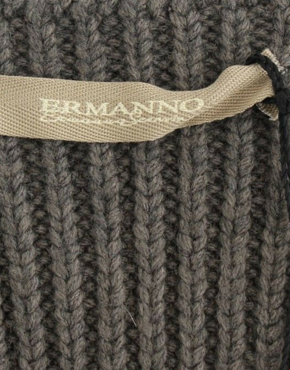 Ermanno Scervino Chic Gray Knit Crew Neck Top Ermanno Scervino