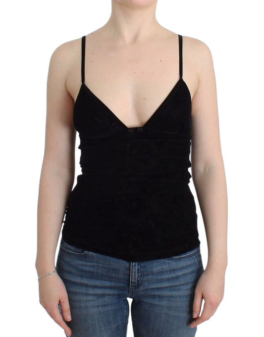 Ermanno Scervino Elegant Black Cami Lingerie Top Ermanno Scervino