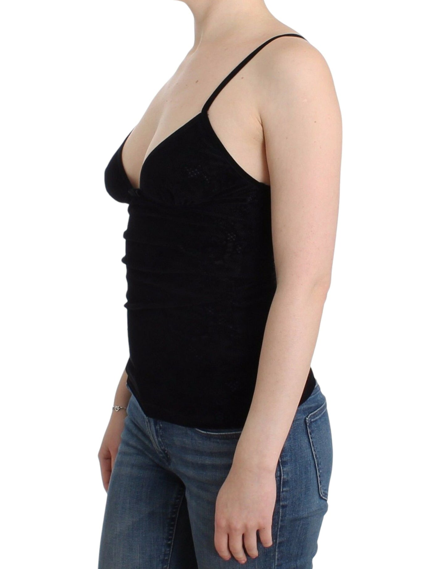 Ermanno Scervino Elegant Black Cami Lingerie Top Ermanno Scervino