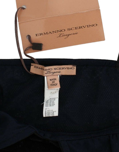 Ermanno Scervino Elegant Black Cami Lingerie Top Ermanno Scervino