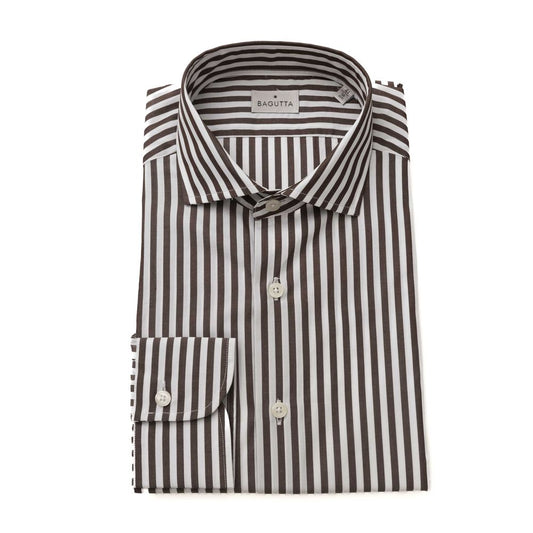 Bagutta Brown Cotton Men Shirt Bagutta