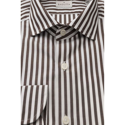 Bagutta Brown Cotton Men Shirt Bagutta