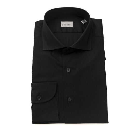 Bagutta Black Cotton Men's Shirt Bagutta