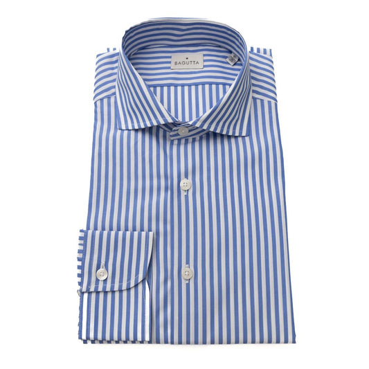 Bagutta Light Blue Cotton Men Shirt Bagutta