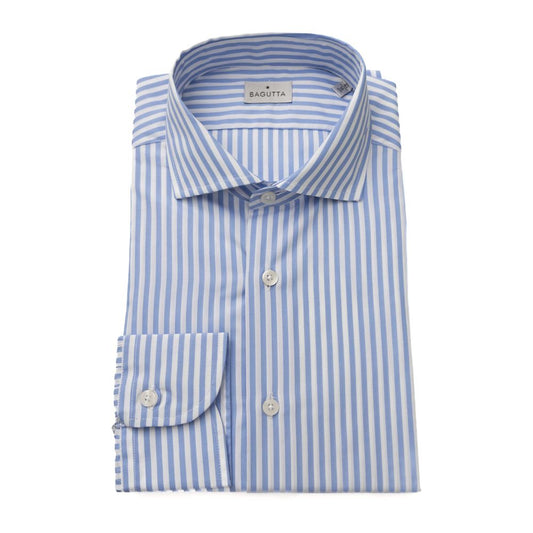 Bagutta Light Blue Cotton Men Shirt Bagutta