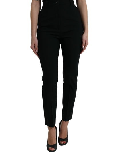 Dolce & Gabbana Elegant High Waist Tapered Wool Pants Dolce & Gabbana