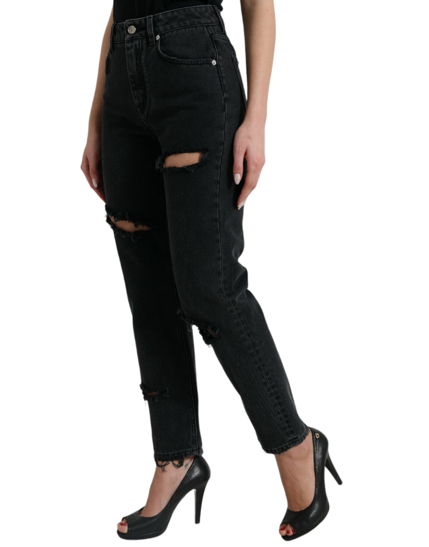 Dolce & Gabbana Elegant High-Waist Black Stretch Jeans Dolce & Gabbana