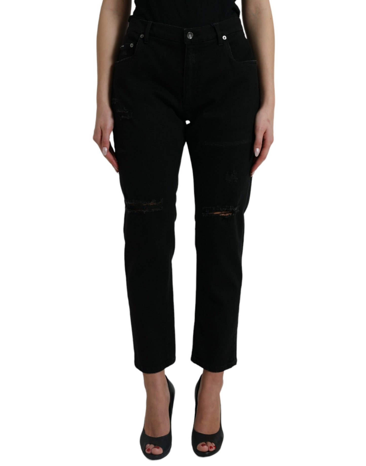 Dolce & Gabbana Elegant High Waist Black Stretch Jeans Dolce & Gabbana