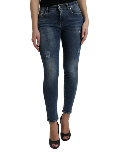 Dolce & Gabbana Elegant Mid Waist Stretch Jeans in Blue Dolce & Gabbana