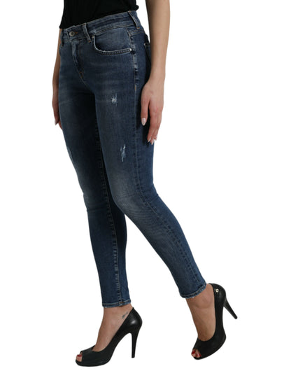 Dolce & Gabbana Elegant Mid Waist Stretch Jeans in Blue Dolce & Gabbana