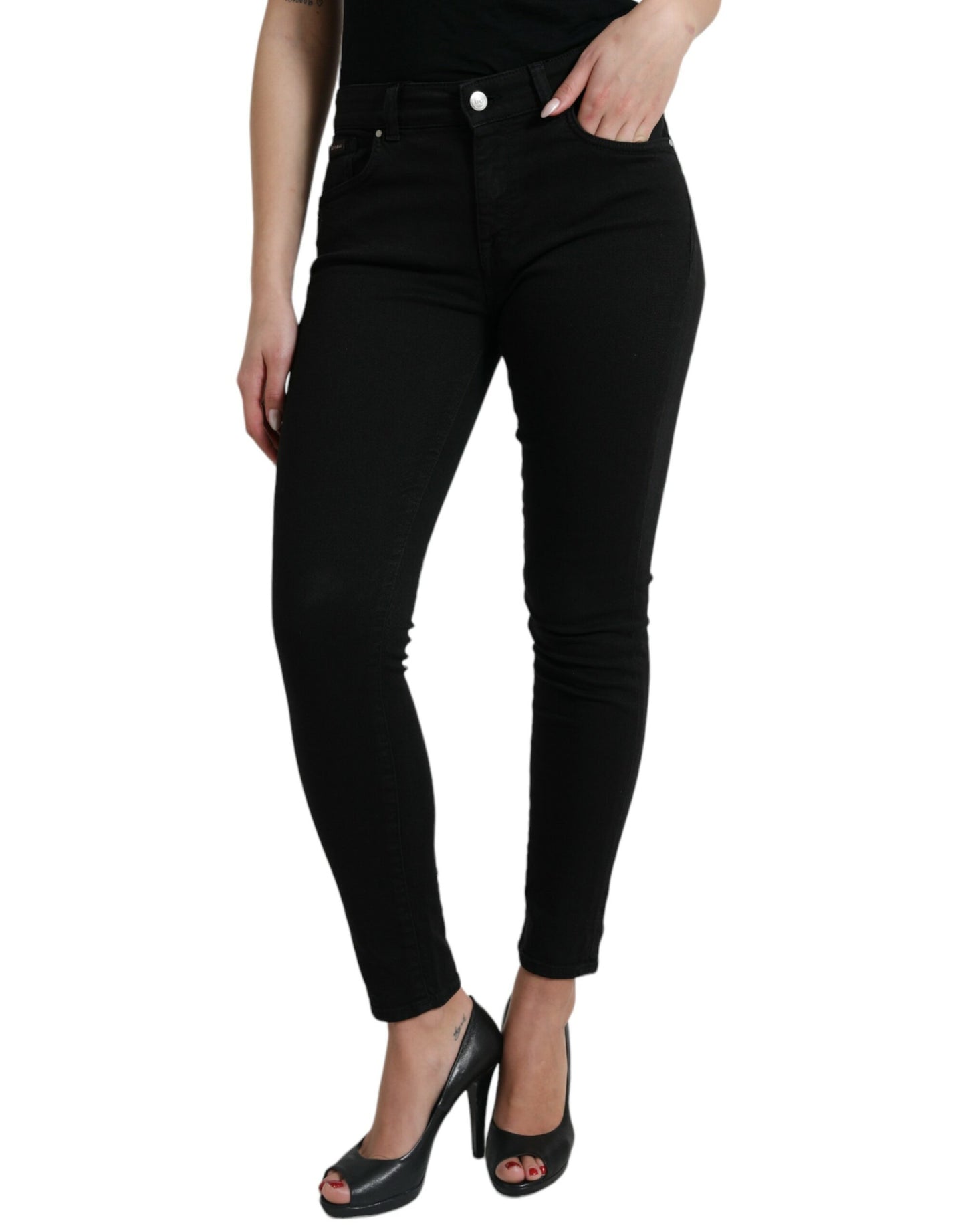 Dolce & Gabbana Chic Black Mid-Waist Stretch Jeans Dolce & Gabbana