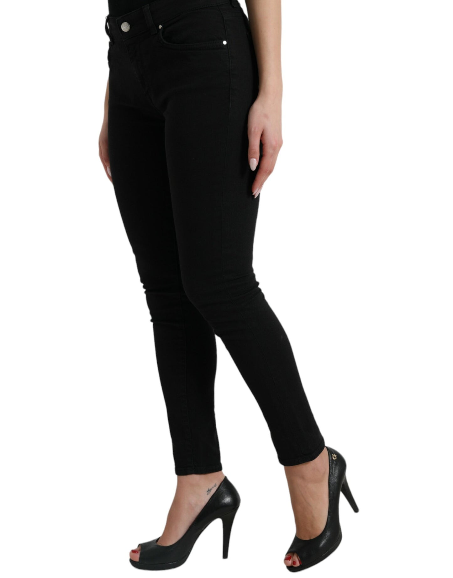 Dolce & Gabbana Chic Black Mid-Waist Stretch Jeans Dolce & Gabbana