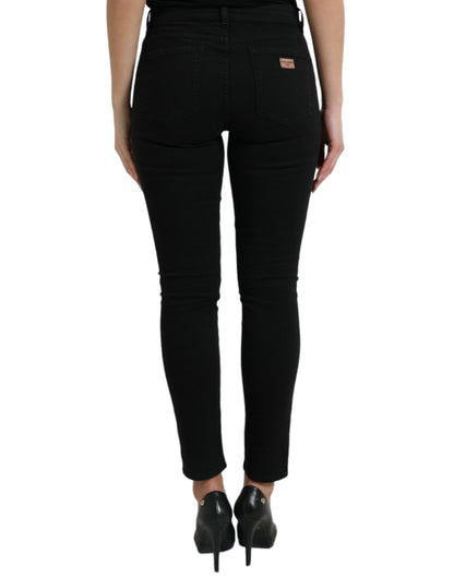 Dolce & Gabbana Chic Black Mid-Waist Stretch Jeans Dolce & Gabbana