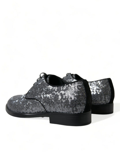 Dolce & Gabbana Exquisite Sequined Derby Dress Shoes Dolce & Gabbana