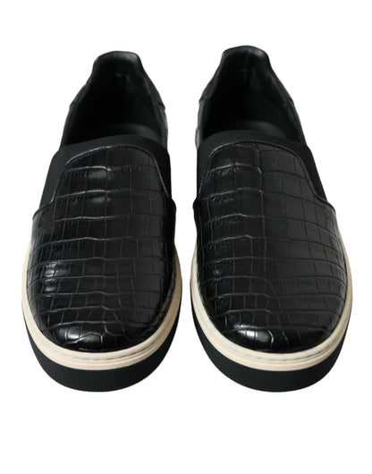 Dolce & Gabbana Elegant Crocodile Leather Low-Top Sneakers Dolce & Gabbana