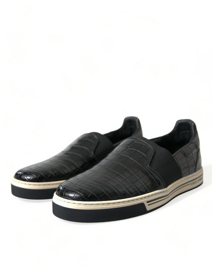 Dolce & Gabbana Elegant Crocodile Leather Low-Top Sneakers Dolce & Gabbana