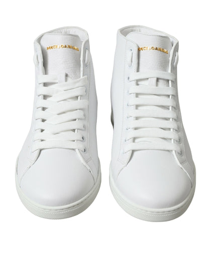 Dolce & Gabbana Elegant White Leather High Top Sneakers Dolce & Gabbana