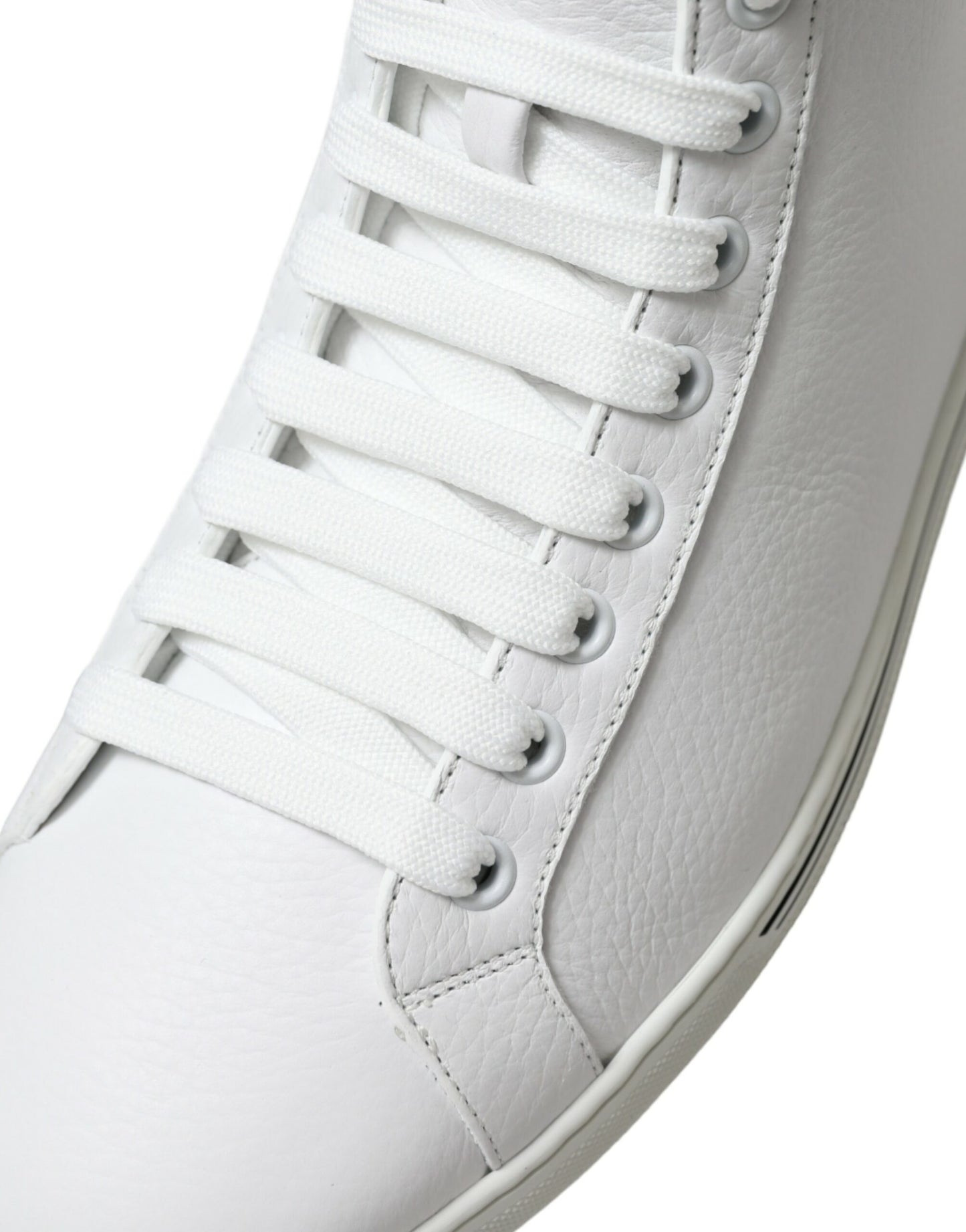 Dolce & Gabbana Elegant White Leather High Top Sneakers Dolce & Gabbana