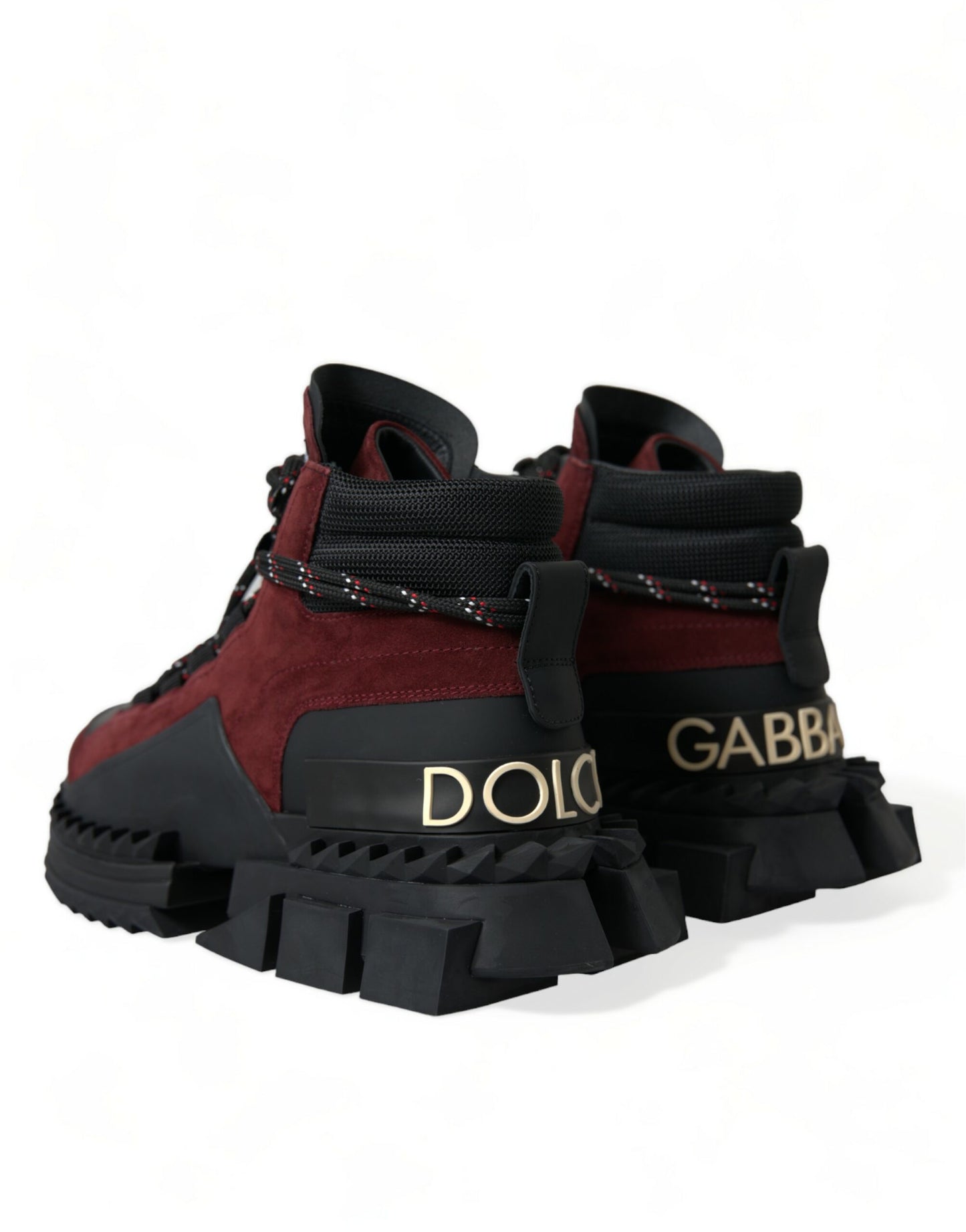 Dolce & Gabbana Burgundy Leather High Top Sneakers Dolce & Gabbana