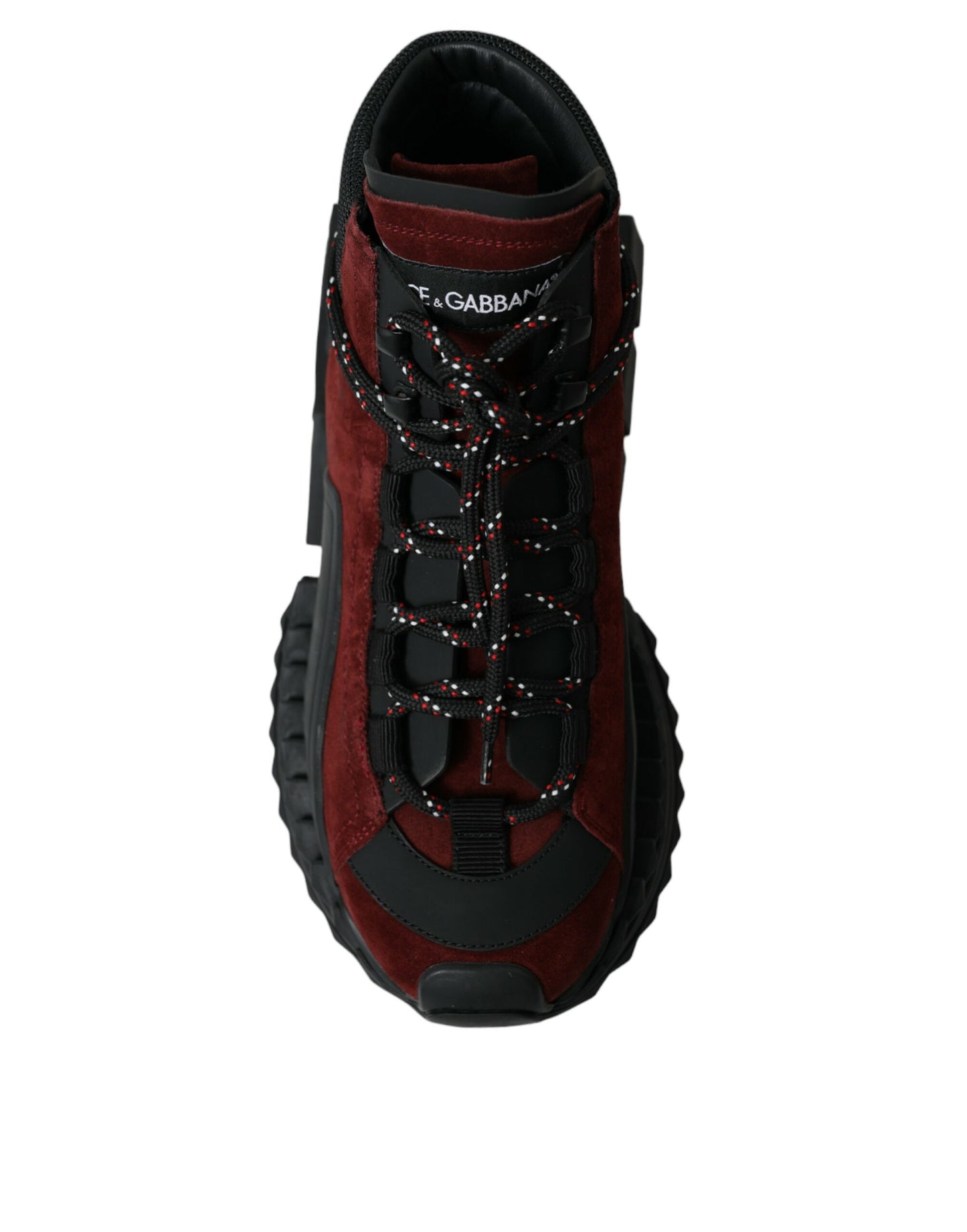 Dolce & Gabbana Burgundy Leather High Top Sneakers Dolce & Gabbana