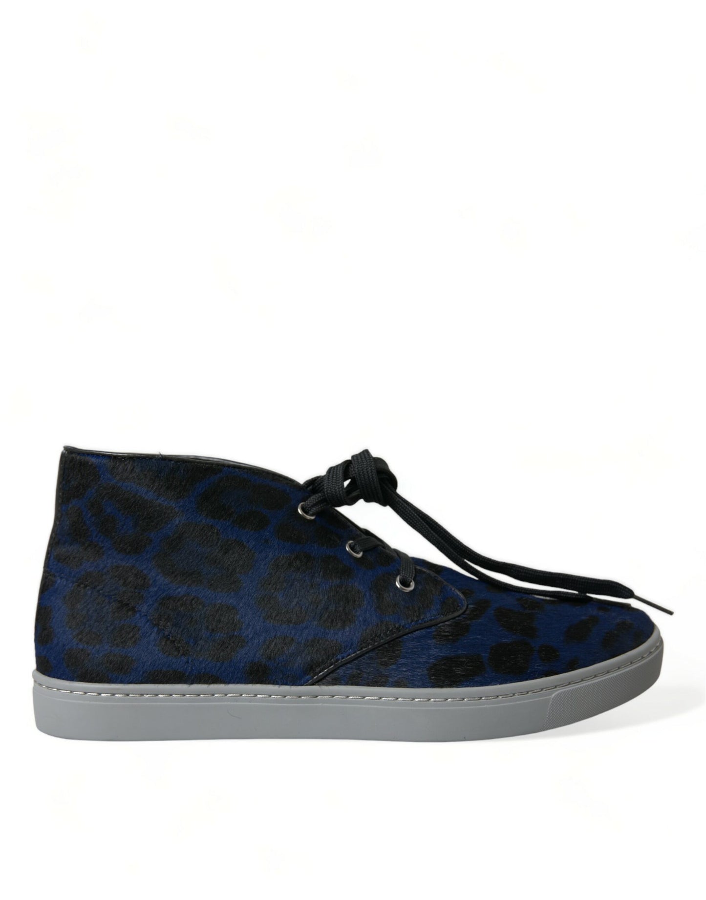 Dolce & Gabbana Chic Blue Leopard Print Mid-Top Sneakers Dolce & Gabbana