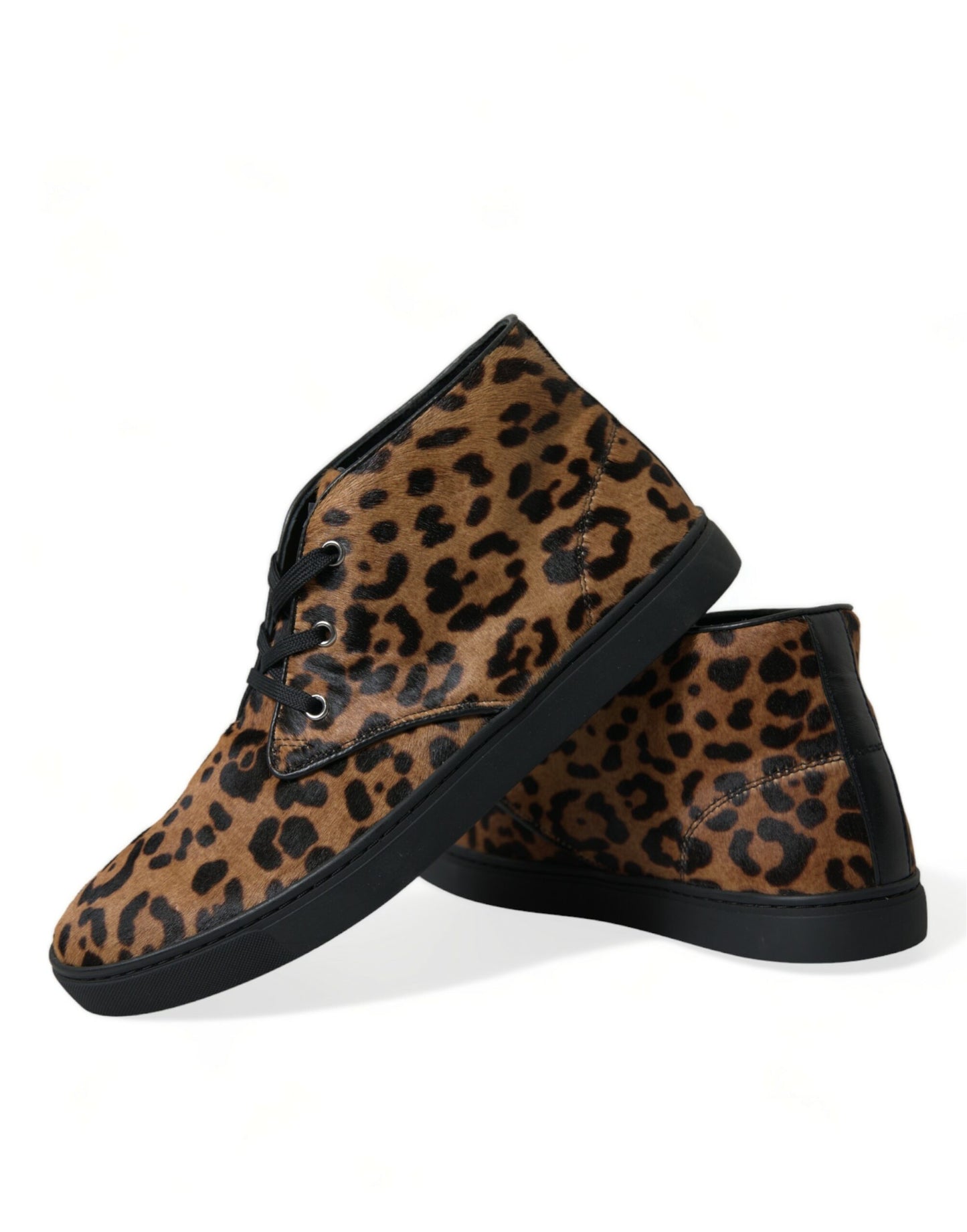 Dolce & Gabbana Elegant Leopard Print Mid-Top Sneakers Dolce & Gabbana