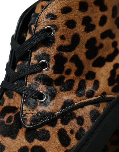 Dolce & Gabbana Elegant Leopard Print Mid-Top Sneakers Dolce & Gabbana