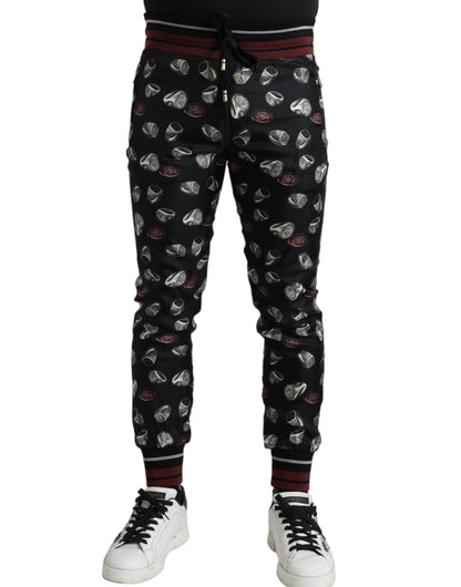 Dolce & Gabbana Elegant Silk Jogging Trousers with Ring Print Dolce & Gabbana