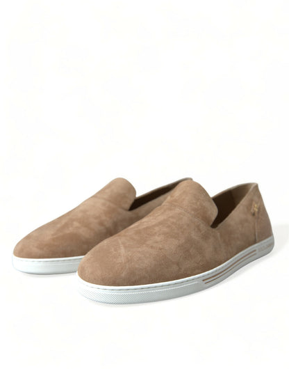 Dolce & Gabbana Elegant Beige Leather Loafers Dolce & Gabbana