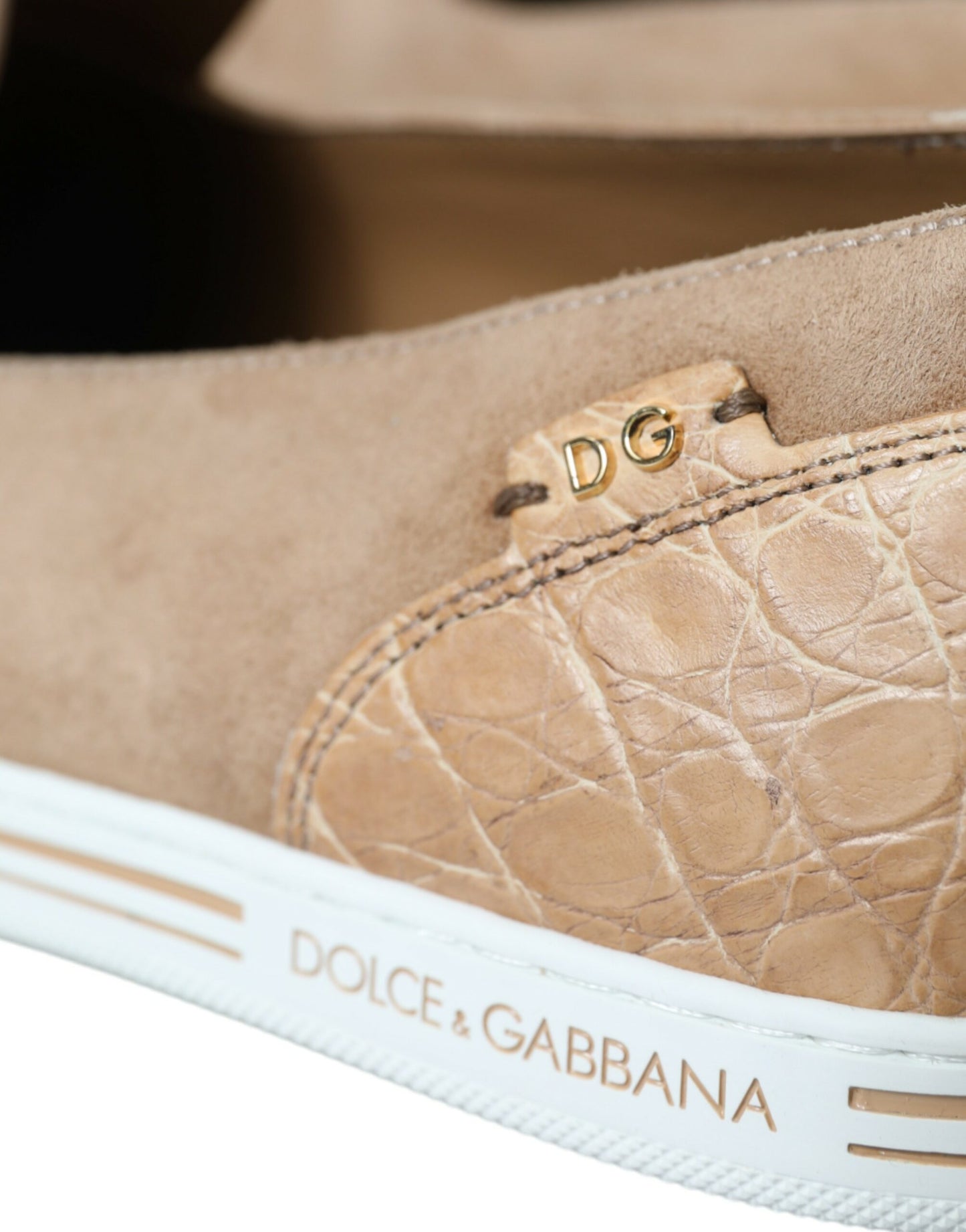 Dolce & Gabbana Elegant Beige Leather Loafers Dolce & Gabbana